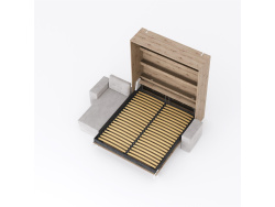 SMARTBett wall bed M3 (depth 55cm) vertical 180x200 Wild Oak incl. L-shaped corner sofa sand grey