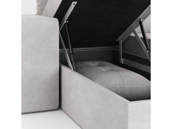 SMARTBett wall bed M3 (depth 55cm) vertical 180x200 Wild Oak incl. L-shaped corner sofa sand grey