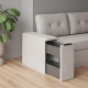 SMARTBett wall bed M3 (depth 55cm) vertical 180x200 Wild Oak incl. L-shaped corner sofa sand grey
