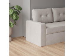 SMARTBett Schrankbett M3 (Tiefe 55cm) Vertikal 180x200 Kaiser Eiche inkl. L-Ecksofa Sandgrau