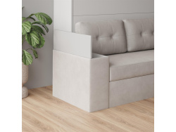 SMARTBett Schrankbett M3 (Tiefe 55cm) Vertikal 180x200 Kaiser Eiche inkl. L-Ecksofa Sandgrau