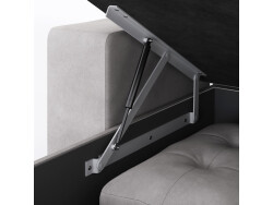SMARTBett Schrankbett M3 (Tiefe 55cm) Vertikal 180x200 Kaiser Eiche inkl. L-Ecksofa Sandgrau mit Armlehnen 11cm