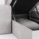 SMARTBett Schrankbett M3 (Tiefe 55cm) Vertikal 180x200 Kaiser Eiche inkl. L-Ecksofa Sandgrau mit Armlehnen 11cm