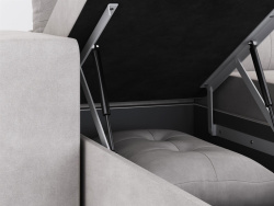 SMARTBett Murphy bed M3 (depth 55cm) vertical 180x200 Pearl Grey  incl. L-shaped corner sofa sand grey
