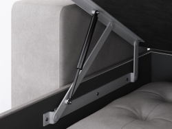 SMARTBett Murphy bed M3 (depth 55cm) vertical 180x200 Pearl Grey  incl. L-shaped corner sofa sand grey