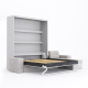 SMARTBett Murphy bed M3 (depth 55cm) vertical 180x200 Pearl Grey  incl. L-shaped corner sofa sand grey
