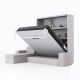 SMARTBett Murphy bed M3 (depth 55cm) vertical 180x200 Pearl Grey  incl. L-shaped corner sofa sand grey