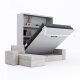 SMARTBett Murphy bed M3 (depth 55cm) vertical 180x200 Pearl Grey  incl. L-shaped corner sofa sand grey