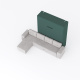 SMARTBett Schrankbett M3 (Tiefe 55cm) Vertikal 180x200 Steingrün inkl. L-Ecksofa Sandgrau