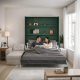 SMARTBett Schrankbett M3 (Tiefe 55cm) Vertikal 180x200 Steingrün inkl. L-Ecksofa Sandgrau