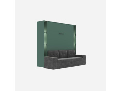 SMARTBett Narrow Storage Shelf M3/M2 – 55 cm Depth, LED Included Stone Green