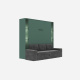 SMARTBett Narrow Storage Shelf M3/M2 – 55 cm Depth, LED Included Stone Green