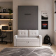 SMARTBett Schrankbett M3 (Tiefe 55 cm) Vertikal 100x200 Anthrazit inkl. SOFA