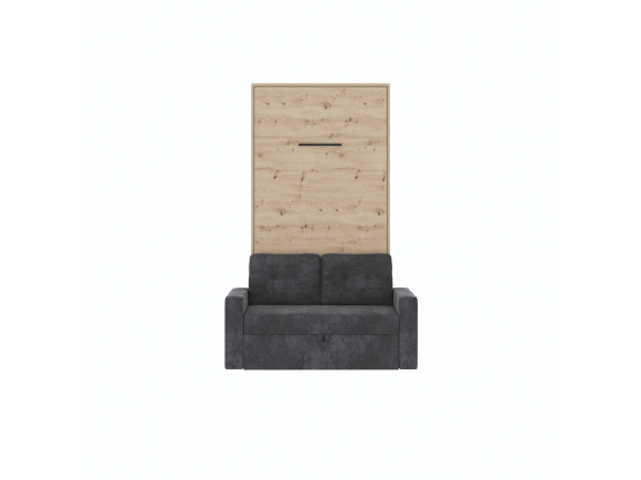SMARTBett wall bed M3 (depth 55 cm) vertical 100x200 Wild Oak incl. sofa