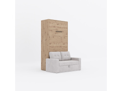 SMARTBett Murphy Bed M3 (depth 55 cm) vertical 100x200 White  incl. SOFA