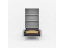 SMARTBett Schrankbett M3 (Tiefe 55 cm) Vertikal 100x200 Perlgrau inkl. SOFA