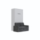 SMARTBett Schrankbett M3 (Tiefe 55 cm) Vertikal 100x200 Perlgrau inkl. SOFA