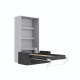 SMARTBett Schrankbett M3 (Tiefe 55 cm) Vertikal 100x200 Perlgrau inkl. SOFA