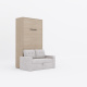 SMARTBett Murphy Bed M3 (depth 55 cm) vertical 100x200 Kayserberg Oak incl. SOFA