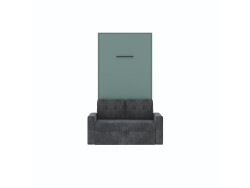 SMARTBett Murphy Bed M3 (depth 55 cm) vertical 100x200 Stonegreen  incl. SOFA