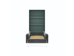 SMARTBett Murphy Bed M3 (depth 55 cm) vertical 100x200 Stonegreen  incl. SOFA