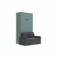 SMARTBett Murphy Bed M3 (depth 55 cm) vertical 100x200 Stonegreen  incl. SOFA