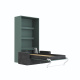 SMARTBett Murphy Bed M3 (depth 55 cm) vertical 100x200 Stonegreen  incl. SOFA