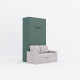 SMARTBett Murphy Bed M3 (depth 55 cm) vertical 100x200 Stonegreen  incl. SOFA