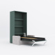 SMARTBett Murphy Bed M3 (depth 55 cm) vertical 100x200 Stonegreen  incl. SOFA