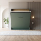 Murphy bed M1 180x200 Vertical  Stone green LIMITED EDITION! Back Panel - Kayserberg Oak