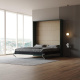Murphy bed M1 180x200 Vertical  Stone green LIMITED EDITION! Back Panel - Kayserberg Oak