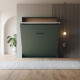 Murphy bed M1 180x200 Vertical  Stone green LIMITED EDITION! Back Panel - Kayserberg Oak without upholstered frame