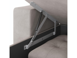 SMARTBett wall bed M3 (depth 55cm) vertical 160x200 anthracite incl. L-shaped corner sofa sand grey