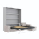 SMARTBett wall bed M3 (depth 55cm) vertical 160x200 anthracite incl. L-shaped corner sofa sand grey