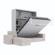 SMARTBett wall bed M3 (depth 55cm) vertical 160x200 anthracite incl. L-shaped corner sofa sand grey