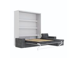 SMARTBett Murphy Bed M3 160x200 White with Anthracite  Corner Sofa