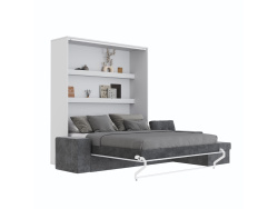 SMARTBett Murphy Bed M3 160x200 White with Anthracite  Corner Sofa