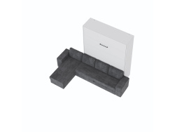 SMARTBett Murphy Bed M3 160x200 White with Anthracite  Corner Sofa