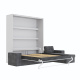 SMARTBett Murphy Bed M3 160x200 White with Anthracite  Corner Sofa