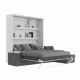 SMARTBett Murphy Bed M3 160x200 White with Anthracite  Corner Sofa