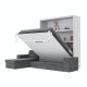 SMARTBett Murphy Bed M3 160x200 White with Anthracite  Corner Sofa