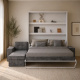 SMARTBett Murphy Bed M3 160x200 White with Anthracite  Corner Sofa