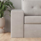 SMARTBett wall bed M3 (depth 55cm) vertical 160x200 anthracite incl. L-shaped corner sofa sand grey Armrests 26cm with hinged lid pearl grey