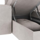 SMARTBett wall bed M3 (depth 55cm) vertical 160x200 anthracite incl. L-shaped corner sofa sand grey Armrests 26cm with hinged lid pearl grey