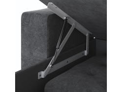 SMARTBett Murphy bed M3 (depth 55cm) vertical 160x200 anthracite incl. L-shaped corner sofa Anthracite