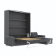 SMARTBett Murphy bed M3 (depth 55cm) vertical 160x200 anthracite incl. L-shaped corner sofa Anthracite
