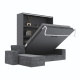 SMARTBett Murphy bed M3 (depth 55cm) vertical 160x200 anthracite incl. L-shaped corner sofa Anthracite