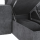 SMARTBett Murphy bed M3 (depth 55cm) vertical 160x200 anthracite incl. L-shaped corner sofa Anthracite