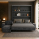 SMARTBett Murphy bed M3 (depth 55cm) vertical 160x200 anthracite incl. L-shaped corner sofa Anthracite