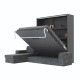 SMARTBett Murphy bed M3 (depth 55cm) vertical 160x200 anthracite incl. L-shaped corner sofa Anthracite